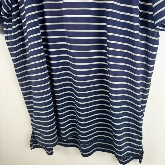 Peter Millar Summer Comfort Navy and White Striped Polo XL - Picture 4 of 11